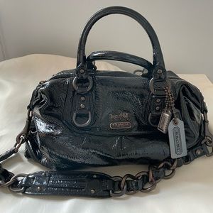 Coach Madison Sabrina Black Patent Leather Purse